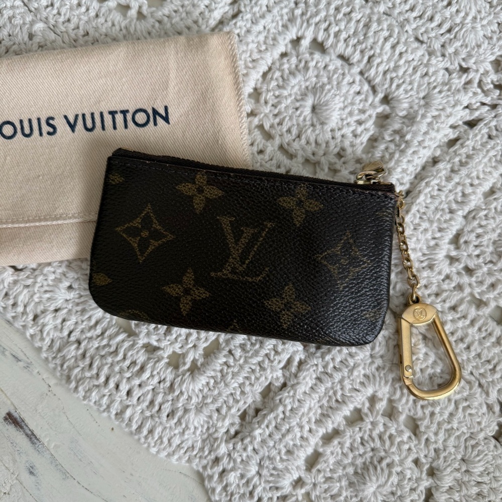 Louis Vuitton Monogram Key Pouch in Brown and Gold